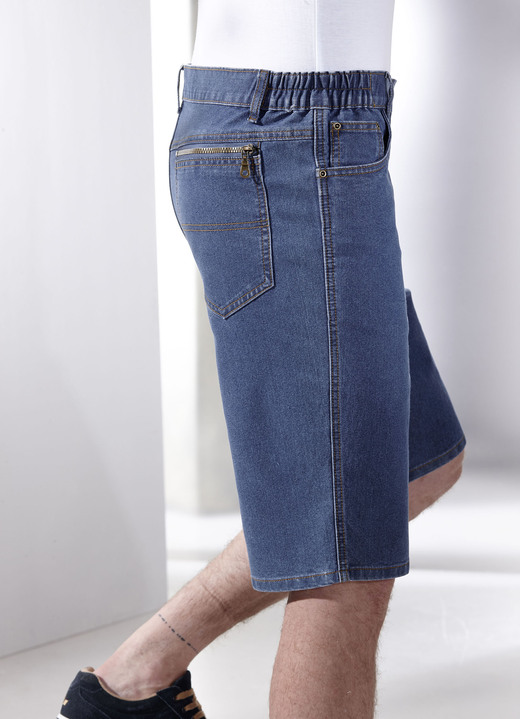 Shorts & bermudashorts - Denim bermudashorts med stretch i midjan i 3 färger, i storlek 024 till 060, i färg LJUS JEANS Utsikt 1