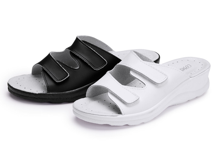Sandaletter & slip in-skor - Set: Tofflor i nappa, i storlek 036 till 041, i färg 1X VIT, 1X SVART Utsikt 1