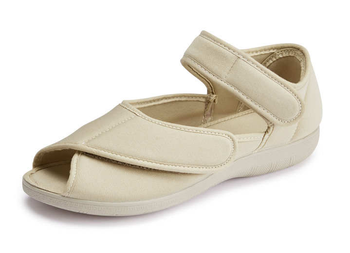 Sandaletter & slip in-skor - Kardborresandaler av elastiskt textilmaterial, i storlek 035 till 042, i färg BEIGE Utsikt 1