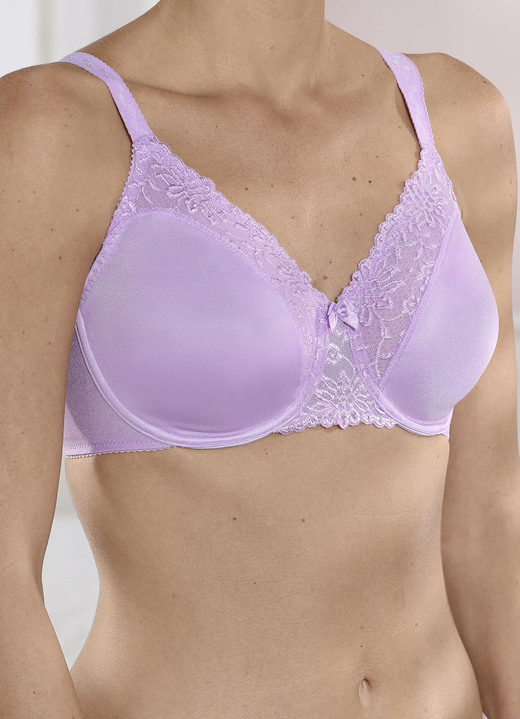 Bh med spets - Triumph Ladyform soft minimiser bh med bygel, i storlek 075 till 095, i kopp D, i färg KROKUS Utsikt 1