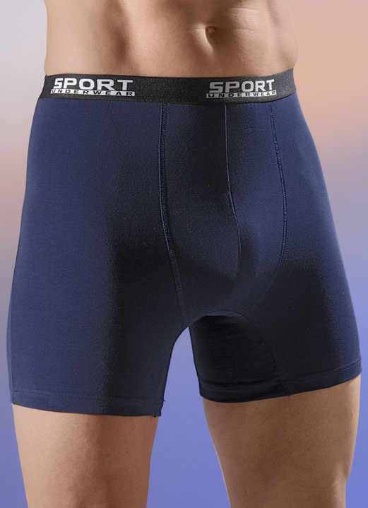 Underkläder för män - Fyrpack byxor med elastisk linning, i storlek 004 till 010, i färg 2X MARINBLÅ, 2X BORDEAUX