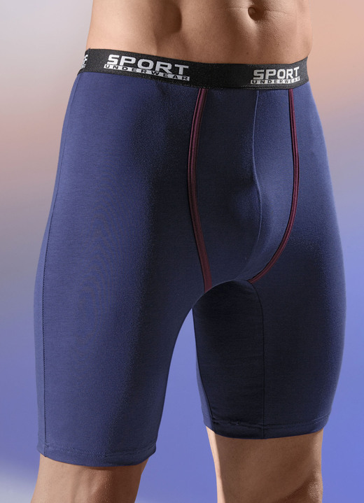 Underkläder för män - 2-pack långbyxor med resår i midjan, i storlek 005 till 011, i färg 1X BLÅ, 1X SVART