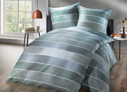 Sängklädedset med blockrandig design