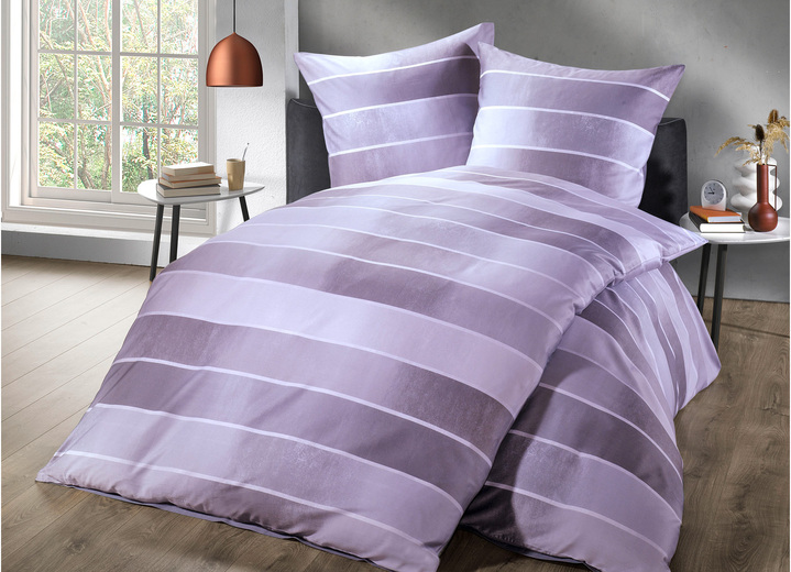 Påslakanset - Sängklädedset med blockrandig design, i storlek 112 (80/80 cm + 135/200 cm) till 115 (80/80 cm + 155/220 cm), i färg RESTE SIG Utsikt 1