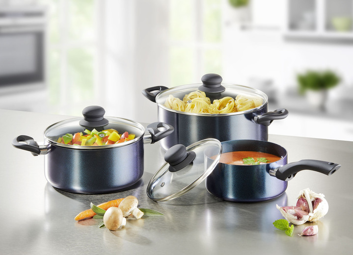 Grytor & stekpannor - Meteor 6-delad gryta med diamantkeramisk non-stick premiumbeläggning, i färg BLÅ Utsikt 1