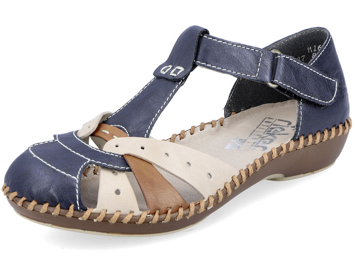 Sandaletter & slip in-skor - Rieker sandal i chic design, i storlek 036 till 042, i färg MARIN BEIGE COGNAC Utsikt 1