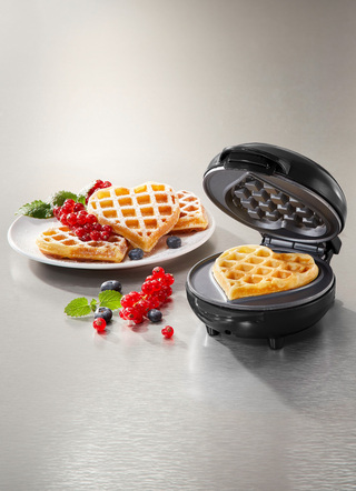 Minihjärta våffeljärn med non-stick beläggning