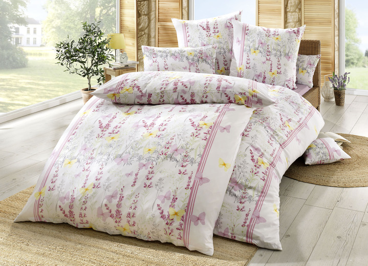 Påslakanset - Sängkläder set med färgglad lavendel äng, i storlek 112 (80/80 cm + 135/200 cm) till 912 (ekonomisats i 10 delar), i färg ROSA Utsikt 1