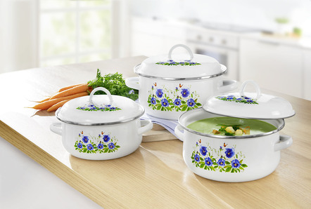 emalj kruka set