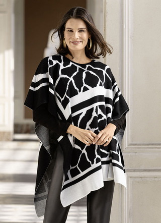 Asymmetrisk spetsig poncho