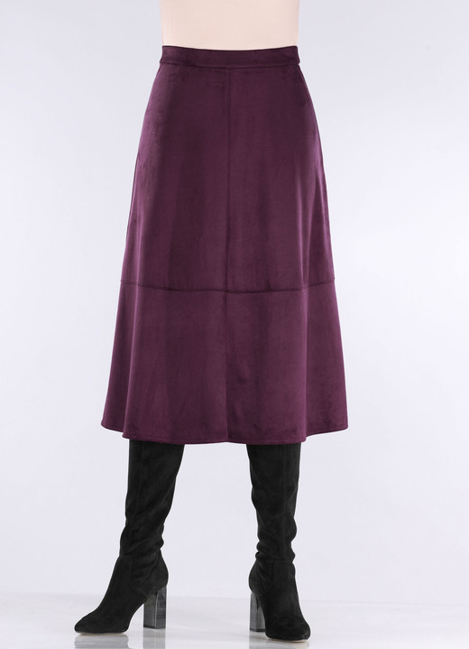 - Sammetsmjuk kjol i mockalook, i storlek 018 till 054, i färg BORDEAUX Utsikt 1