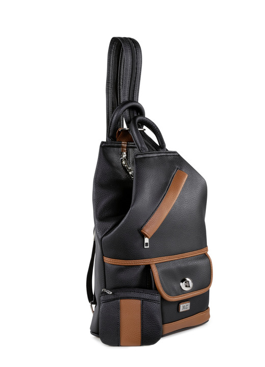 Väskor för kvinnor - Ryggsäck med handväska, i färg SVART COGNAC Utsikt 1