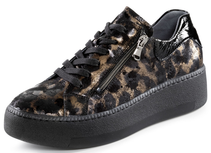 Damskor - Waldläufer sneakers i trendig leopardlook, i storlek 4 till 8 1/2, i färg SVART-BRONS Utsikt 1