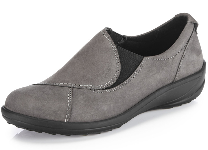 Damskor - ELENA EDEN Nubuck Läder Loafers, i storlek 036 till 042, i färg GRÅ Utsikt 1
