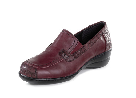 ELENA EDEN Loafers i delvis krokopräglat, skuggat nappaläder