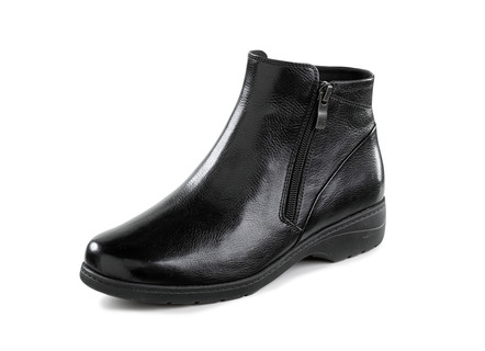Caprice-bootie i fint narvat nappaläder