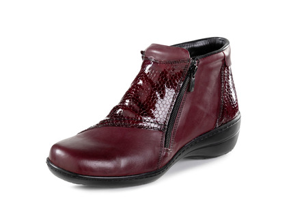 ELENA EDEN Bootie i delvis reptilpräglat nappaläder