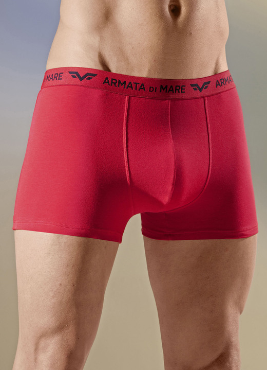 Underkläder för män - Fyrpack byxor med elastisk linning, i storlek 004 till 010, i färg 2X RÖD, 2X SVART