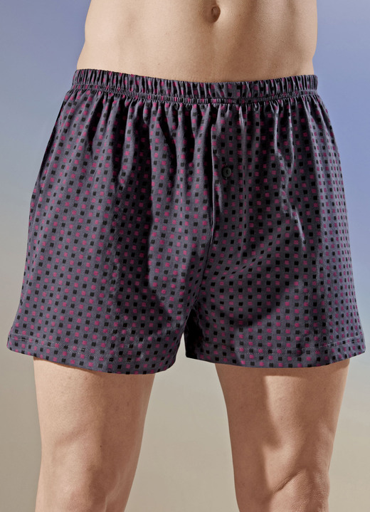Underkläder för män - Boxershorts i 4-pack, i storlek 005 till 016, i färg 2X GRÅFÄRGAD, 2X MARINFÄRGAD