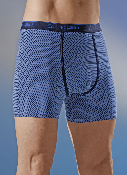 Underkläder för män - Långa kalsonger i trepack, i storlek 004 till 010, i färg 2X BLÅ-NAVY, 1X MARIN-BLÅ