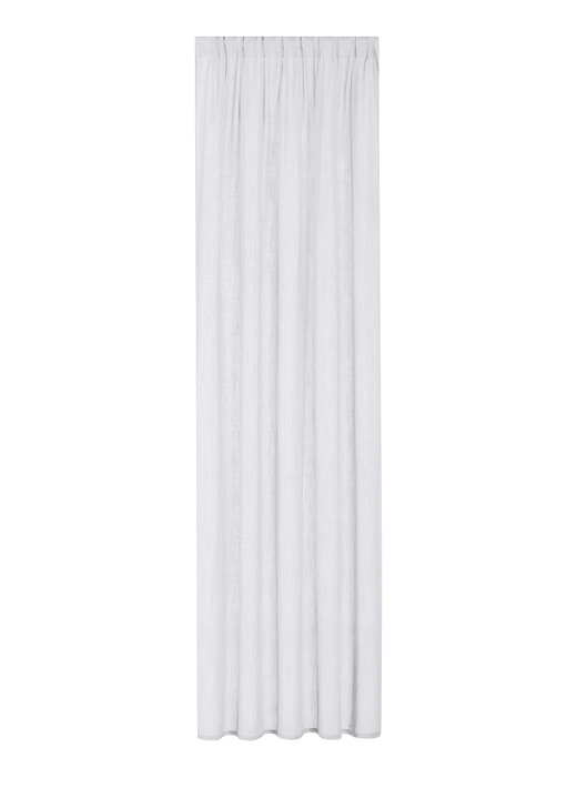 Klassisk - Halvtransparent gardin i linnelook, i storlek 160 (H160xW140 cm) till 456 (H245xW140 cm), i färg VIT, I utförande Med metallgenomföringar Utsikt 1