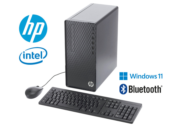 - HP Desktop M01-F3006ng Bundle PC: PC miniräknare set, i färg SVART Utsikt 1