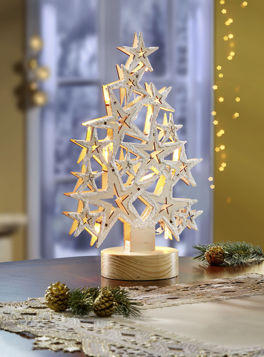 - Upplyst julgran, i färg NATUR