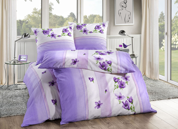 Påslakanset - Dekorativa sängkläder i 100 % bomull, i storlek 111 (40/80 cm + 135/200 cm) till 412 (2x80/80 cm + 2x135/200 cm), i färg SYREN Utsikt 1