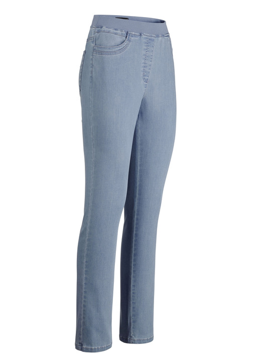 Byxor med resårlinning - Pull-on jeans, i storlek 018 till 052, i färg LJUSBLÅ Utsikt 1