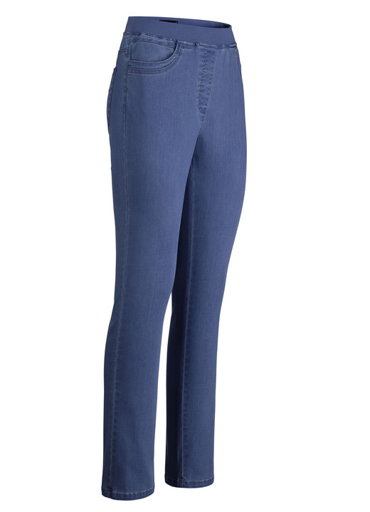 Byxor med resårlinning - Pull-on jeans, i storlek 018 till 052, i färg JEANS BLÅ Utsikt 1