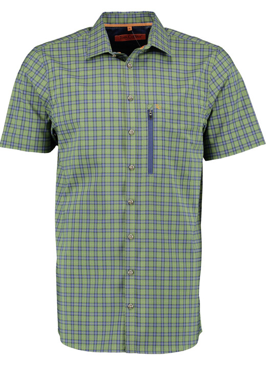 Fritidsskjortor - Rutig funktionsskjorta i 3 färger, i storlek 3XL(47/48) till XXL(45/46), i färg GRÖN-NAVY RUTIG Utsikt 1