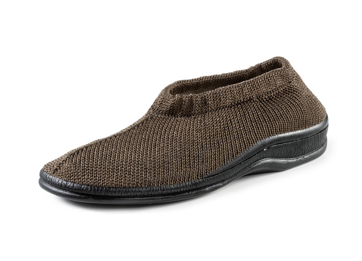 Loafers & snörskor - Tofflor av elastiskt stickat material, i storlek 039 till 045, i färg BRUN Utsikt 1