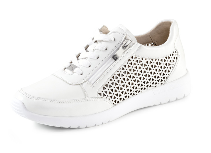 Elena Eden - ELENA EDEN, sommarsneakers för dam, vidd G, med uttagbar fotbädd, i storlek 036 till 042, i färg PÄRLVIT Utsikt 1
