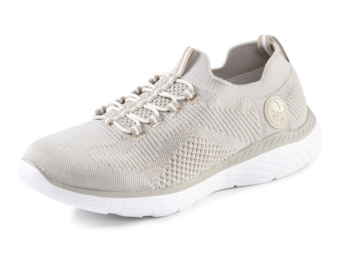 Damskor - Rieker sneakers gjorda av stretchigt stickat material, i storlek 036 till 042, i färg SVART-VITT Utsikt 1