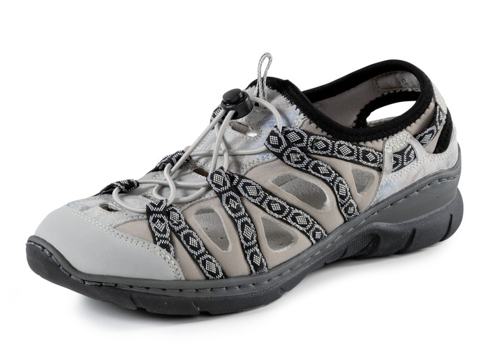 Elena Eden - ELENA EDEN sandal med textilkant, i storlek 036 till 042, i färg GRÅ Utsikt 1