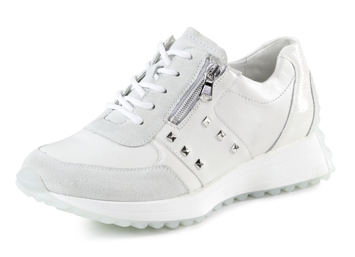 Damskor - Waldläufer sneakers med nitar, i storlek 3 1/2 till 8, i färg VIT-ISGRÅ Utsikt 1