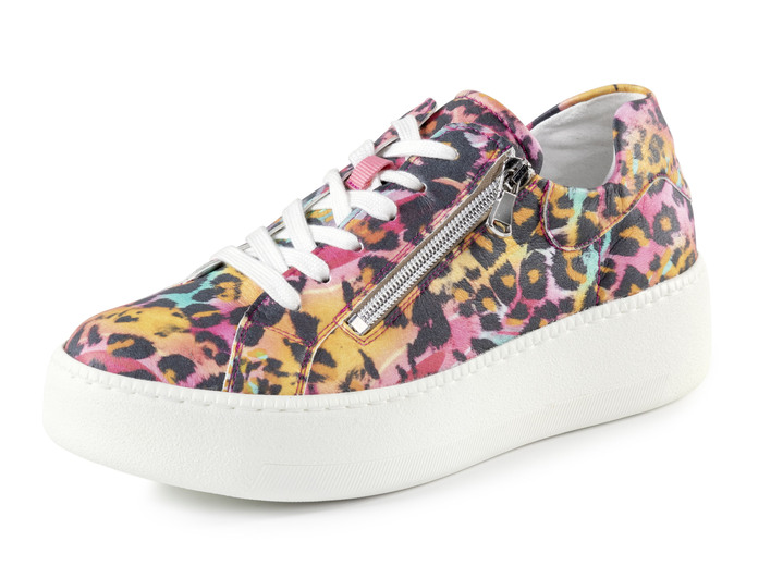 Damskor - Waldläufer sneakers med spritt glitter och leopardtryck, i storlek 3 1/2 till 8, i färg SVART-VITT Utsikt 1