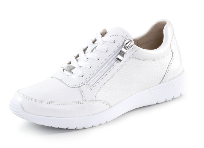 Elena Eden - ELENA EDEN sneakers gjorda av fint skimrande, kornigt hjortnappaläder, i storlek 036 till 042, i färg SVART-VITT Utsikt 1