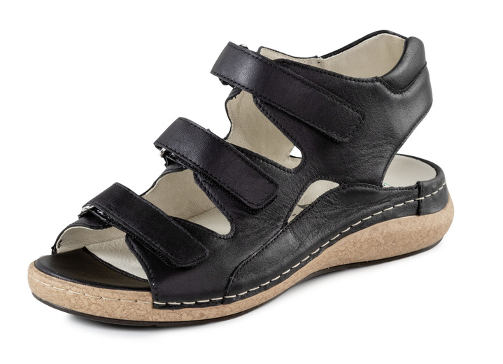 Sandaletter & slip in-skor - Ranger-sandal av läder, i storlek 4 till 8 1/2, i färg SVART Utsikt 1