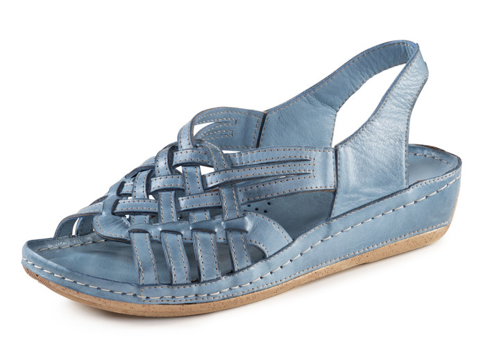 Sandaletter & slip in-skor - Gemini sandal med flätade remmar, i storlek 036 till 042, i färg JEANS Utsikt 1