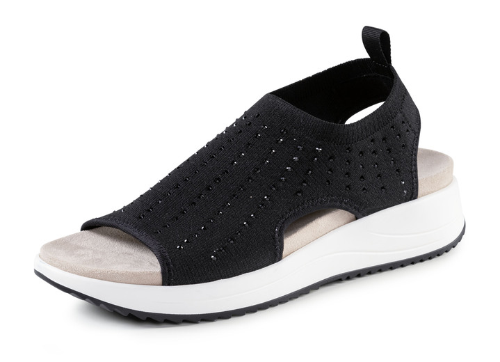 Caprice - Caprice sandal med svarta glitterstenar, i storlek 036 till 042, i färg SVART Utsikt 1