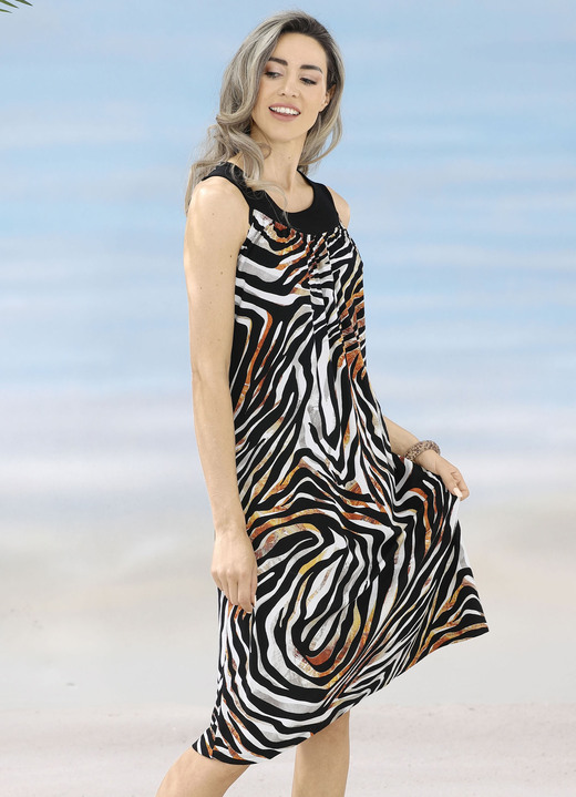 Strandklänningar - Klänning med halsringning, ärmlös, i storlek 036 till 056, i färg SCHWARZ-BUNT Utsikt 1