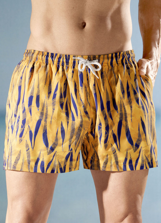 Badkläder - Badshorts, i storlek 004 till 012, i färg COGNAC-ROYALBLAU