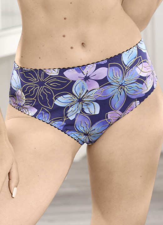 Trosor - Två paket trosor med en harmonisk blommig design, i storlek 038 till 054, i färg SVART-VITT Utsikt 1