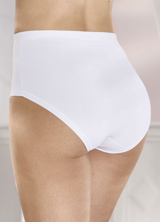 Trosor - Brio Lingerie fempack trosor med resår i muddarna, i storlek 038 till 056, i färg VIT Utsikt 1