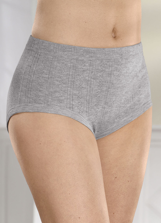 Trosor - Paket med fem trosor med jacquarddesign, i storlek 038 till 056, i färg 3X MAMMA GRÅ, 2X VIT Utsikt 1