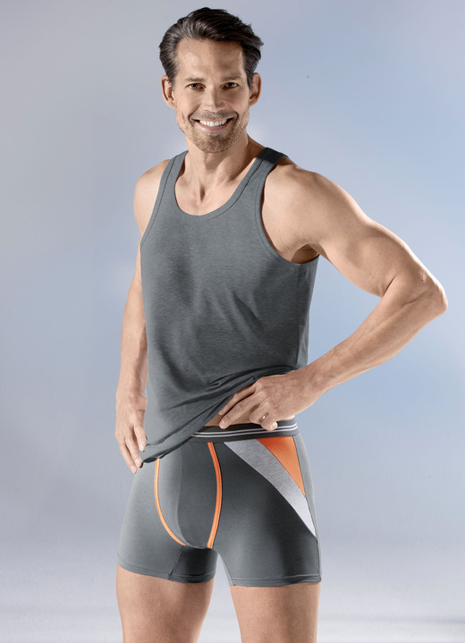 Byxor & boxershorts - Fyra-pack byxor med färgade inlägg, i storlek 005 till 011, i färg GRAFITFÄRGAD, MARINFÄRGAD