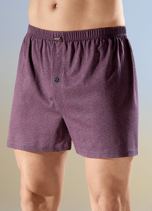 Byxor & boxershorts - Fyrpack boxershorts med knappöppning, i storlek 005 till 016, i färg 2X BORDEAUX MARINE, 2X UNI MARINE
