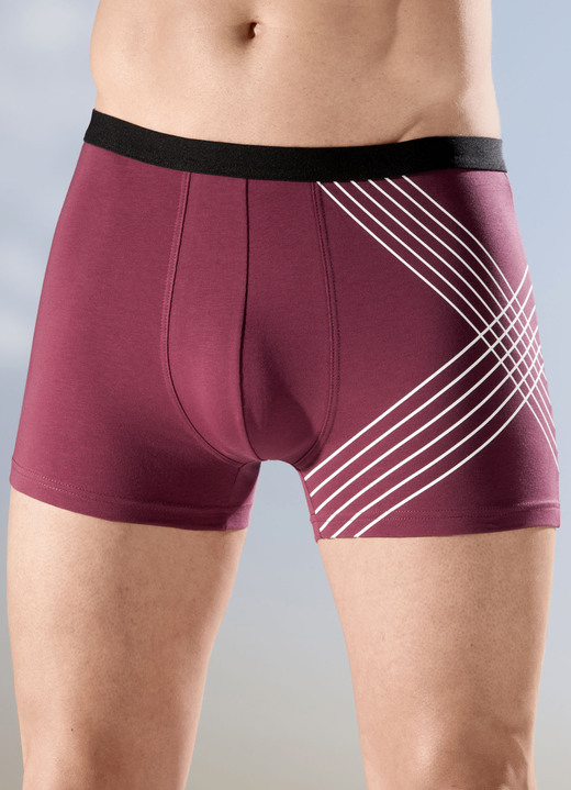 Byxor & boxershorts - Trepack byxor med resår i midjan, i storlek 005 till 011, i färg 2X BORDEAUX-VIT, 1X SVART-VIT