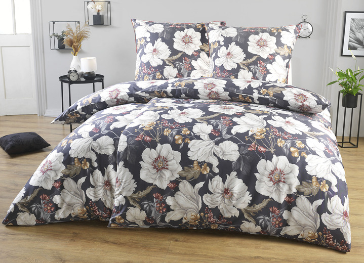Påslakanset - Digitaltryckt sänglinneset från Irisette, i storlek 112 (80/80 cm + 135/200 cm) till 115 (80/80 cm + 155/220 cm), i färg SVART-VITT Utsikt 1